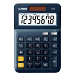 CASIO MS-8E CALCOLATRICE DA TAVOLO FUNZIONE DI CONVERSIONE VALUTE ALIMENTAZIONE COMBINATA NERO