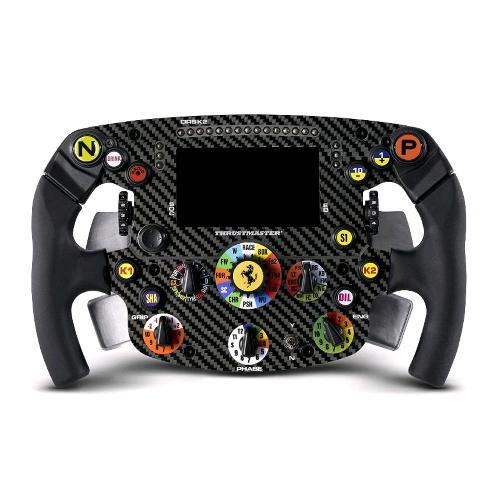 THRUSTMASTER SF1000 VOLANTE REPLICA FERRARI EDITION PC PS4 PS5 XBOX ONE E SERIES X|S CRUSCOTTO CON DISPLAY E LED PLACCA FRONTALE 100% FIBRA DI CARBONIO SU LICENZA FERRARI COLORE NERO