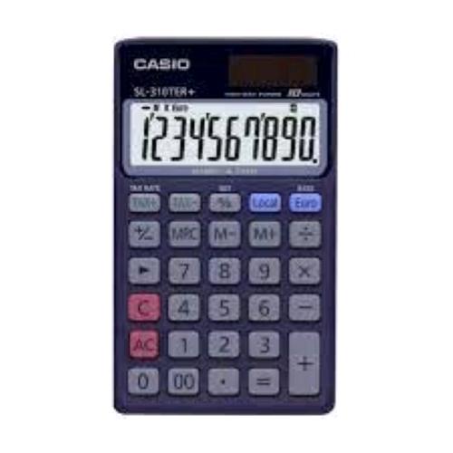 CASIO SL-310TER+ CALCOLATRICE TASCABILE 10 CIFRE ALIMENTAZIONE SOLARE E BATTERIE BLU
