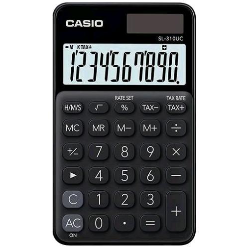 CASIO SL-310UC-BK-WEC CALCOLATRICE DA TAVOLO 10 CIFRE ALIMENTAZIONE SOLARE/BATTERIA NERO