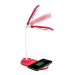 PANTONE PT-LD001R1 LAMPADA LED CON CARICABATTERIE WIRELESS INTEGRATO CON OUTPUT DI 10W CON BRACCIO REGOLABILE COLORE ROSSO BIANCO