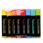 TRATTO VIDEO PASTEL EVIDENZIATORE PUNTA A SCALPELLO 1/5 mm COLORI ASSORTITI CONF 8 Pz.