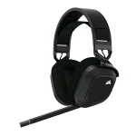 CORSAIR HS80 RGB CUFFIA GAMING WIRELESS CON MICROFONO OMNIDIREZIONALE PC PS4 XBOX ONE AUDIO DOLBY ATMOS BASSA LATENZA COLORE CARBONIO