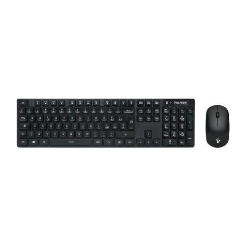VULTECH KM-831W KIT TASTIERA MOUSE WIRELESS SLIM  1.600 DPI REGOLABILI 2.4GHz LAYOUT ITALIA COLORE NERO