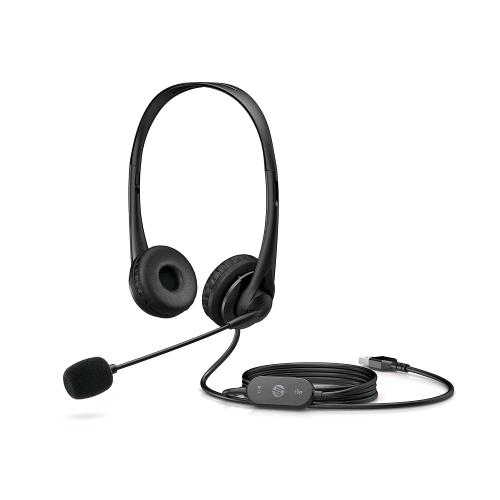 HP CUFFIE CON MICROFONO 1 X USB TIPO A COMANDI INTEGRATI NEL CAVO NERO