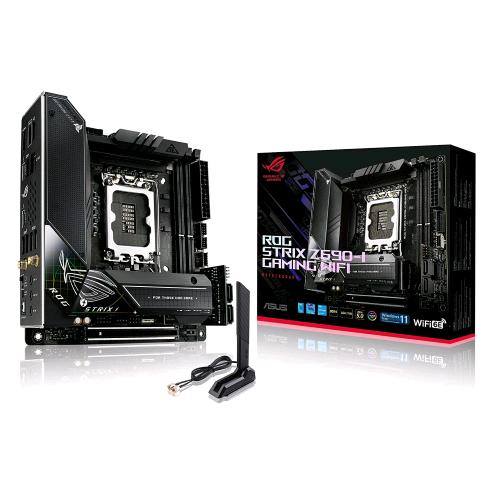 ASUS ROG STRIX Z690-I SCHEDA MADRE GAMING WIFI MINI-ITX INTEL Z690 LGA1700 DDR5 PCI 5.0 WIFI 6E INTEL 2,5 GB LAN ROG SUPREMEFX 7.1 2xM2 4xSATA 6GB/S AURA SYNC RGB NERO