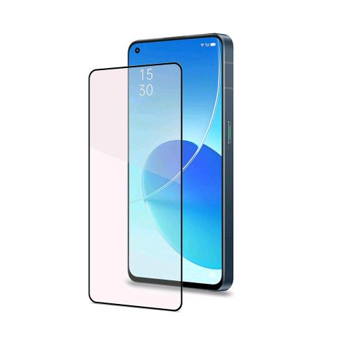 CELLY OPPO RENO 6 5G FULL GLASS PROTEGGI SCHERMO IN VETRO TEMPERATO 9H NERO TRASPARENTE