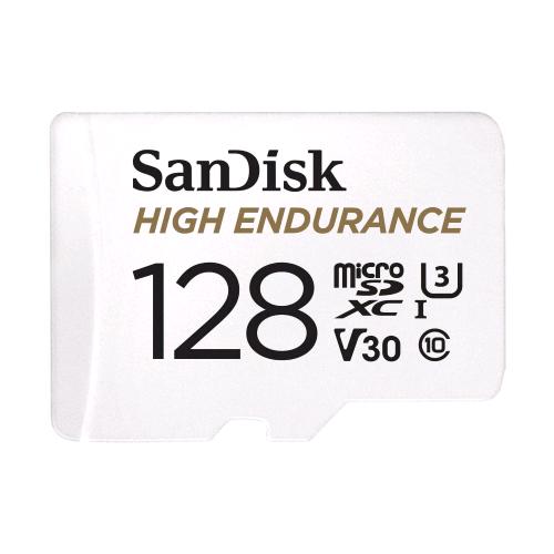SANDISK HIGH ENDURANCE MICROSDXC 128GB CLASSE 10 UHS-I U3 V30 CON ADATTATORE SD 