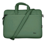 TRUST BOLOGNA BORSA PER NOTEBOOK DA 16" ECO GREEN 2 SCOMPARTI CON TRACOLLA VERDE