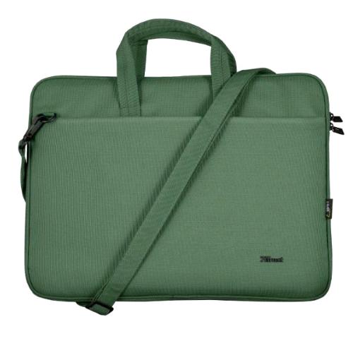 TRUST BOLOGNA BORSA PER NOTEBOOK DA 16" ECO GREEN 2 SCOMPARTI CON TRACOLLA VERDE