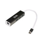 LINK HUB USB-C 3 PORTE USB 3.0 + GIGABIT GREY 