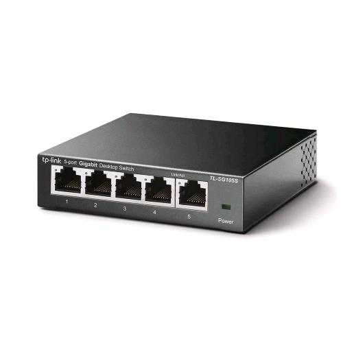 TP-LINK TL-SG105S SWITCH 5 PORTE GIGABIT ETHERNET NON GESTITO IN METALLO DESKTOP NERO
