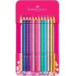 FABER CASTELL SPARKLE PASTELLI SCATOLA IN METALLO COLORI ASSORTITI CONF 12 PZ. 