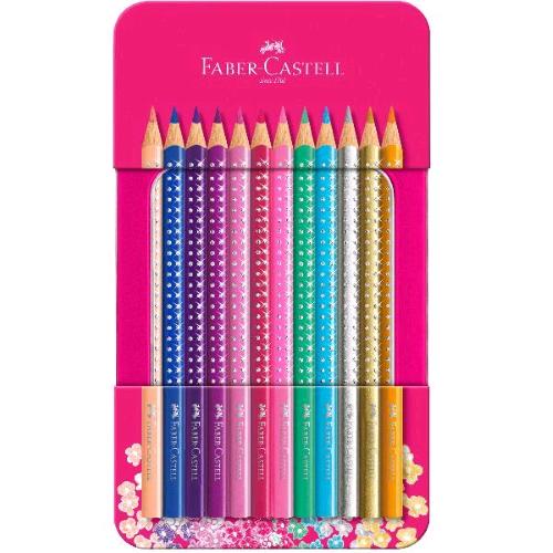 FABER CASTELL SPARKLE PASTELLI SCATOLA IN METALLO COLORI ASSORTITI CONF 12 PZ. 