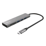 TRUST HALYX FAST HUB USB-C A USB 3.2 CON CARD READER MICROSD SD SDHC SDXC ALLUMINIO