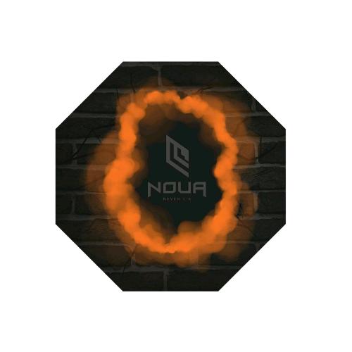 NOUA TAPPETINO PAVIMENTO PER SEDIA GAMING CON GOMMA ANTISCIVOLO OTTAGONALE NERO ARANCIO