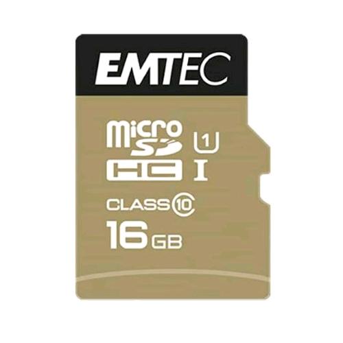 EMTEC ELITEGOLD MICROSDHC 16GB CLASSE 10 UHS1 U1 CON ADATTATORE SD 