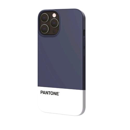 PANTONE APPLE iPHONE 13 PRO MAX COVER IN TPU DOTATA DI UN RIVESTIMENTO IN SILICONE E FINITURA SOFT-TOUCH BLU/ BIANCO LOGO PANTONE