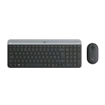 LOGITECH MK470 COMBO SLIM WIRELESS MOUSE E TASTIERA 2.4 GHZ 1.000 DPI QUERTY CECO SLOVACO GRAFITE GRIGIO