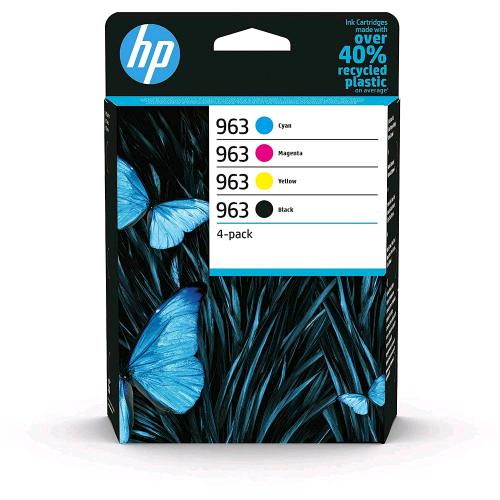 HP 963 INK JET 4 CARTUCCE NERO CIANO MAGENTA E GIALLO 1000 PAGINE MULTICOLORE 