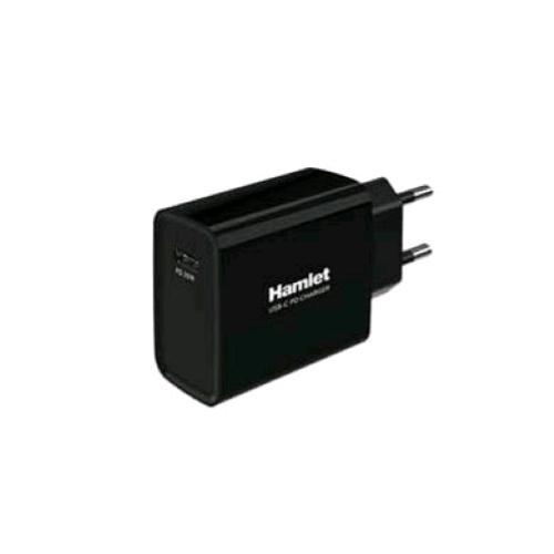 HAMLET CARICABATTERIE DA RETE 20W USB TIPO C NERO