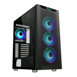ITEK MAJES 40 CASE FULL TOWER ATX EATX MICRO ATX MINI-ITX PANNELLO LATERALE IN VETRO TEMPERATO 2xUSB 3.0 4x12CM VENTOLE ARGB BLACK