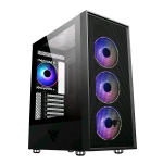 ITEK VERTIBRA H210 CASE MIDDLE TOWER GAMING ATX MICRO ATX MINI-ITX PANNELLO LATERALE IN VETRO TEMPERATO FRONTALE TRAFORATO 2xUSB 3.0 4x12CM VENTOLE ARGB BLACK