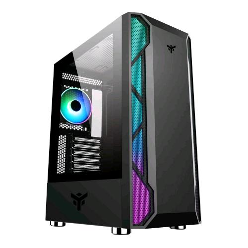 ITEK VERTIBRA X210 CASE MIDDLE TOWER GAMING ATX MICRO ATX MINI-ITX PANNELLO LATERALE IN VETRO TEMPERATO 2xUSB 3.0 1x12CM VENTOLA ARGB BLACK
