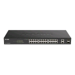 D-LINK DGS-1100-26MPV2 SWITCH 26 PORTE GIGABIT GESTITO L2 24 x 10/100/1000 (PoE+) + 2 x combo Gigabit SF POE+ 370 W