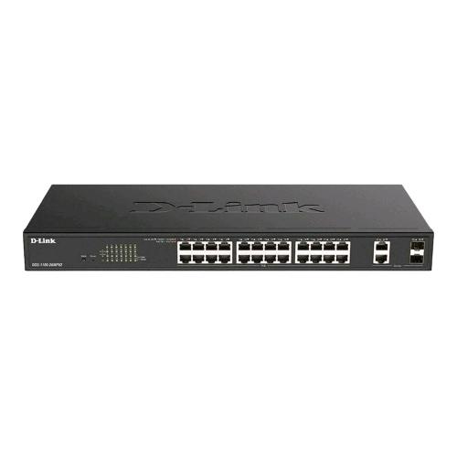 D-LINK DGS-1100-26MPV2 SWITCH 26 PORTE GIGABIT GESTITO L2 24 x 10/100/1000 (PoE+) + 2 x combo Gigabit SF POE+ 370 W