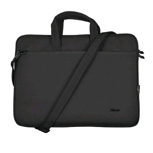 TRUST BOLOGNA BORSA PER NOTEBOOK DA 16" IN POLIESTERE 2 SCOMPARTI CON TRACOLLA NERO 