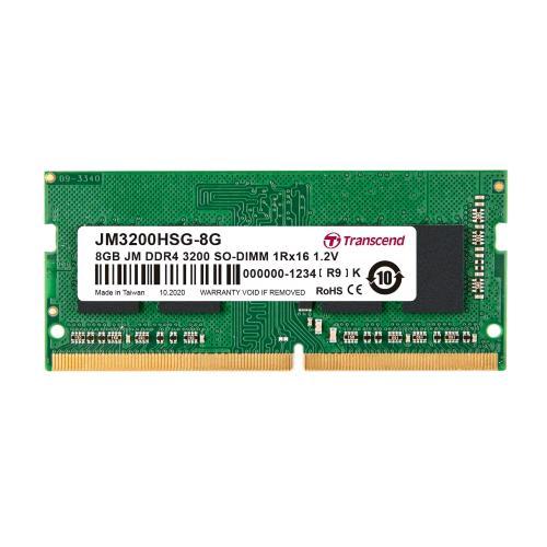 TRANSCEND JET RAM MEMORIA RAM 1x8GB 3200 MHz TIPOLOGOIA DDR4  TECNOLOGIA SO-DIMM 