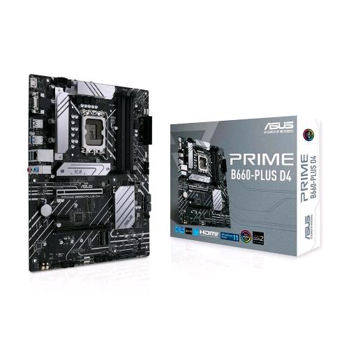ASUS PRIME B660-PLUS D4 SCHEDA MADRE INTEL B660 LGA 1700 ATX  LGA 1700 DDR4-SDRAM PCI 4.0 LAN RREALTEK 2.5GB REALTEK 7.1 SURROUND 3xM.2 4xSATA 6GB/S 2xUSB 3.2 ARMOURY CRATE