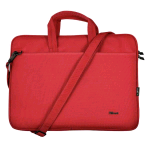 TRUST BOLOGNA BORSA PER NOTEBOOK DA 16" IN POLIESTERE 2 SCOMPARTI CON TRACOLLA ROSSO