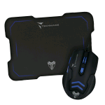 TECHMADE TM-M016 KIT MOUSE USB + TAPPETINO GAMING NERO BLU
