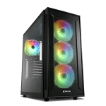 SHARKOON TG6M CASE TOWER RGB ATX MICRO-ATX MINI-ITX PANELLO LATERALE IN VETRO TEMPERATO 2xUSB 2.0 2xUSB 3.0 4XVENTOLE 120MM ARGB BLACK 