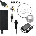 NILOX NLX90W-IM09D ALIMENTATORE 90W PER NOTEBOOK IBM LENOVO 20V 4.5A CONNETTORE YELLOW SQUARE TIP BLACK