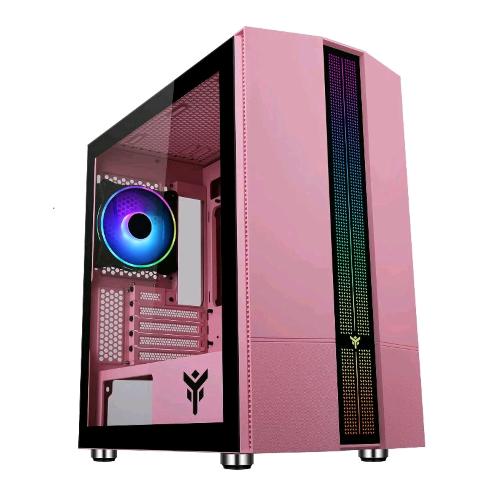 ITEK ITGCALLP41 CASE GAMING MINI TOWER MICRO ATX LIFLIG P41 2xUSB3 1xfan ARGB 12cm PANNELLO LATERALE IN VETRO TEMPERATO PINK EDITION