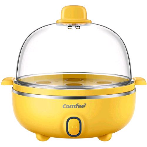 COMFEE VAPORIERA CUOCI UOVA 0.3 LT IDEALE PER VERDURE PATATA CUOCE FINO A 7 UOVA CONTEMPORANEAMENTE GIALLO