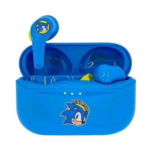 OTL SH0902 AURICOLARI CUFFIE WIRELESS BLUETOOTH TWS SEGA SONIC THE HEDGEHOG CON CUSTODIA DI RICARICA AZZURRO