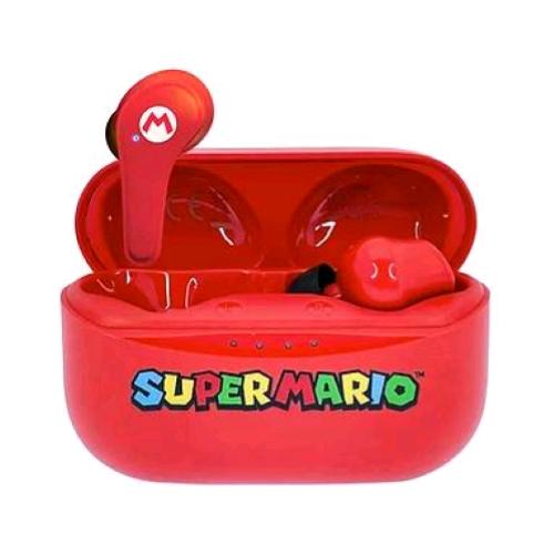 OTL SM0894 AURICOLARI CUFFIE WIRELESS BLUETOOTH TWS NINTENDO SUPER MARIO CON CUSTODIA DI RICARICA RED 
