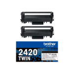 BROTHER TN2420 TWIN MULTIPACK CONF 2 Pz.TN2420 TONER NERO PER BROTHER DCP-L2510, L2530, L2537, L2550, HL-L2350, L2370, L2375, MFC-L2713, L2730, L2750