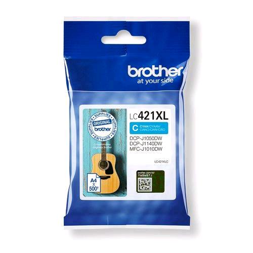 BROTHER LC421XLC CARTUCCIA INK-JET CIANO PER DCPJ1050DW MFCJ1010DWK 500 PAGINE