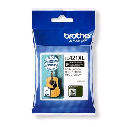 BROTHER LC421XLBK CARTUCCIA NERO INK JET PER DCPJ1050DW MFCJ1010DWK 500 PAGINE
