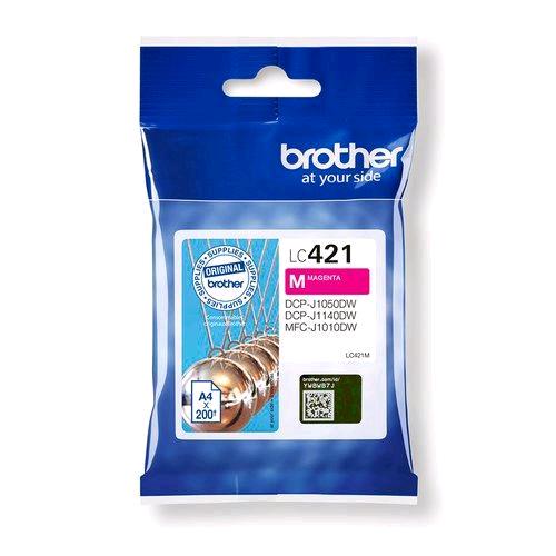 BROTHER LC421M CARTUCCIA INK-JET MAGENTA PER DCPJ1050DW MFCJ1010DWK 200 PAGINE