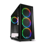 SHARKOON TG4M RGB CASE MINI-ITX MICRO-ATX ATX PANNELLO LATERALE IN VETRO TEMPERATO 2xUSB3.0 4xVENTOLE RGB 120MM BLACK 