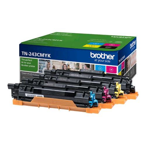 BROTHER TN243CMYK VALUE PACK CONF DA 4 NERO GIALLO MAGENTA CIANO PER Brother DCP-L3510CDW,DCP-L3517CDW,DCP-L3550CDW,DCP-L3550DW,HL-L3210CW,HL-L3230CDW,HL-L3270CDW,MFC-L3710CW,MFC-L3730CDN,MFC-L3750CDW,MFC-L3770CDW