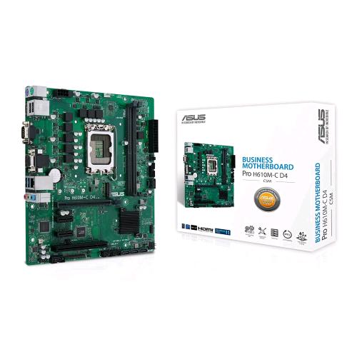 ASUS PRO H610M-C D4-CSM SCHEDA MADRE MATX INTEL LGA 1700 DDR4 PCI EPRESS 4.0 LAN INTEL 1GB REALTEK 7.1 SURROUND 1XM.2 4XSATA 6GB/S USB 3.2 GEN 1 ASUS CONTROL CENTER EXPRESS