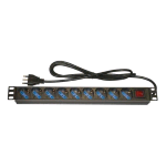 LINK MULTIPRESA DA RACK 19" 9 PRESE UNIVERSALI CON INTERRUTTORE SPINA ITALIANA 16A