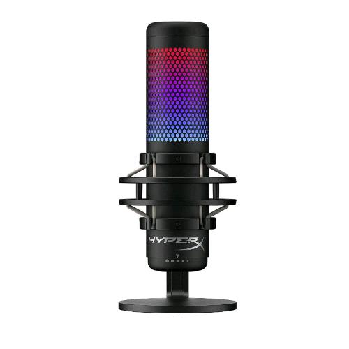 HYPERX QUADCAST S MICROFONO RGB USB CON CONDENSATORE PER PC PS4 MAC SUPPORTO ANTI URTO E VIBRAZIONI FILTRO ANTIPOP GAMING STREAMING PODCAST TWITCH YOUTUBE DISCORD BLACK